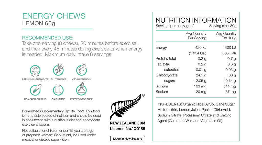 Energy Chews by Pure Sports Nutrition