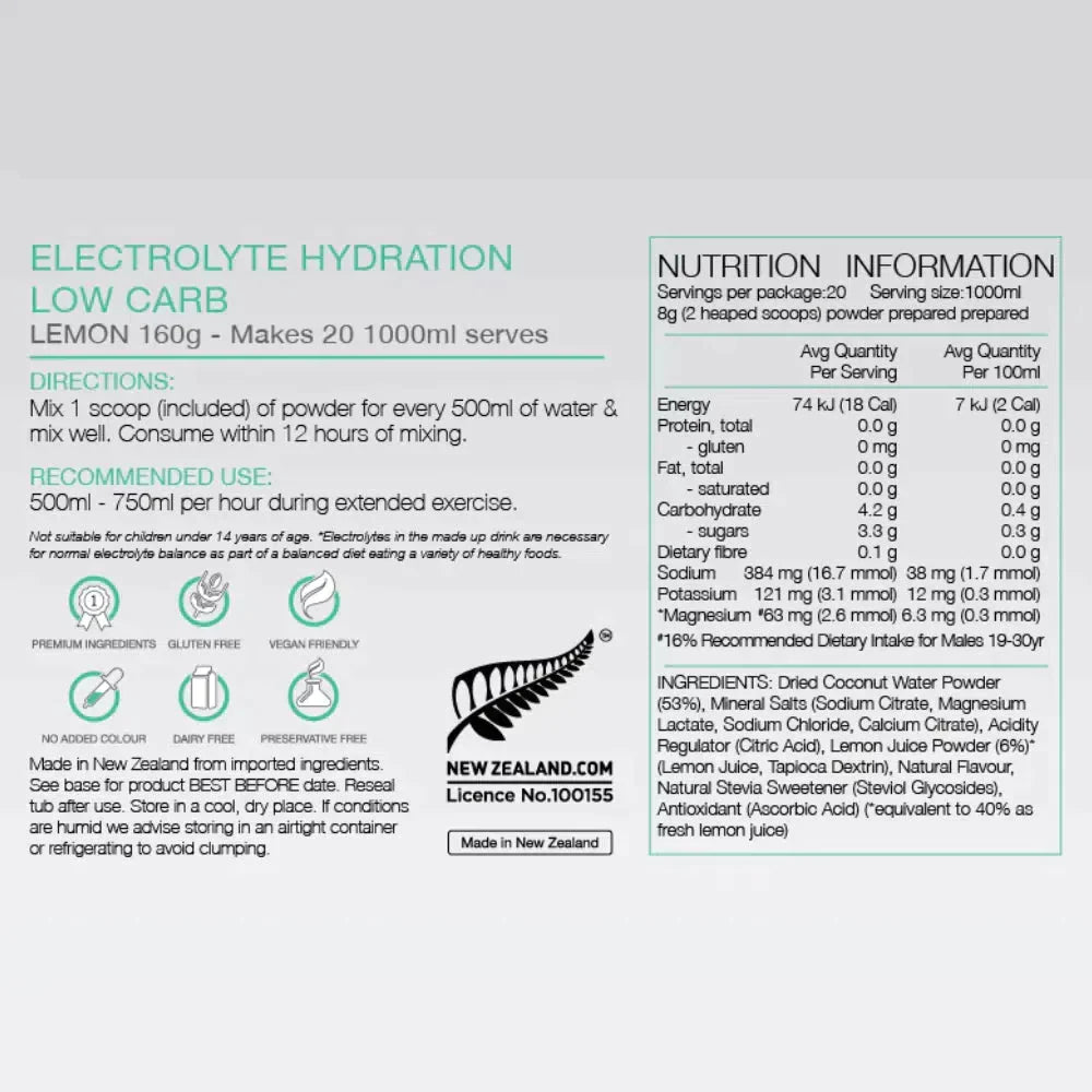 Electrolyte Hydration Low Carb by Pure Sports Nutrition